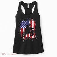 Best Dirt Bike For Dirtbike Racing Us Flag Biker Women's Tank Top thumb 0