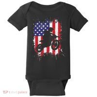 Best Dirt Bike For Dirtbike Racing Us Flag Biker Baby Bodysuit thumb 0