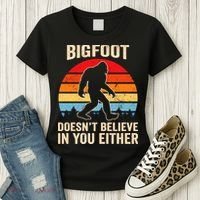Bigfoot Doesnt Believe In You Either Bigfoot Doesn't Plus Size Women's T-Shirt thumb 3
