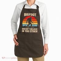 Bigfoot Doesnt Believe In You Either Bigfoot Doesn't Plus Size Apron thumb 2