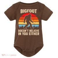 Bigfoot Doesnt Believe In You Either Bigfoot Doesn't Plus Size Baby Bodysuit thumb 0