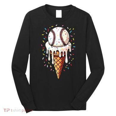 Baseball Drip Boy Ice Cream Cone Drip Baseball Long Sleeve Shirt