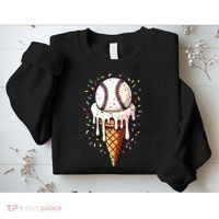 Baseball Drip Boy Ice Cream Cone Drip Baseball Sweatshirt thumb 2