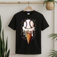 Baseball Drip Boy Ice Cream Cone Drip Baseball T-Shirt thumb 2