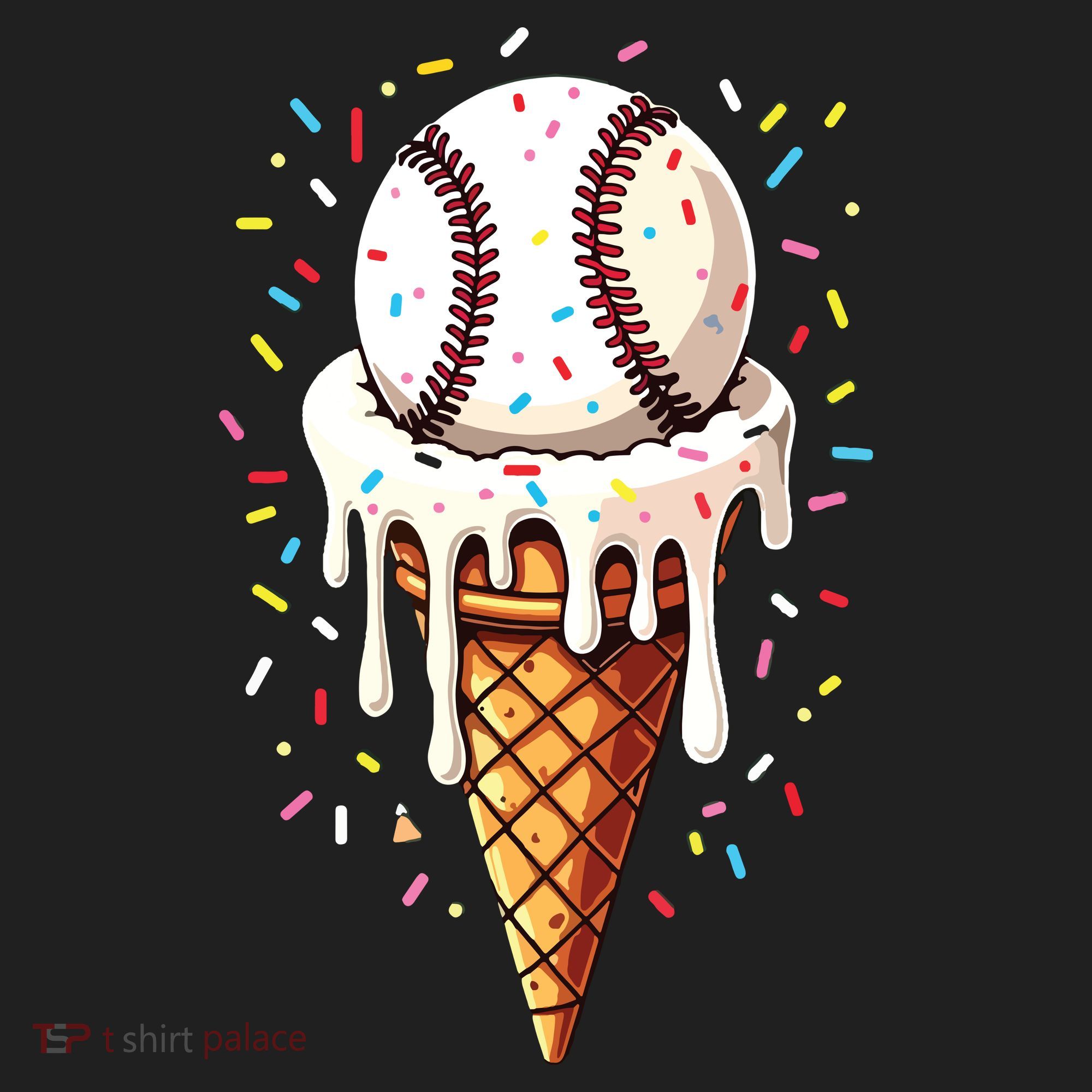 Baseball Drip Boy Ice Cream Cone Drip Baseball Beanie