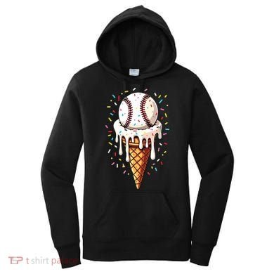 Baseball Drip Boy Ice Cream Cone Drip Baseball Women's Hoodie