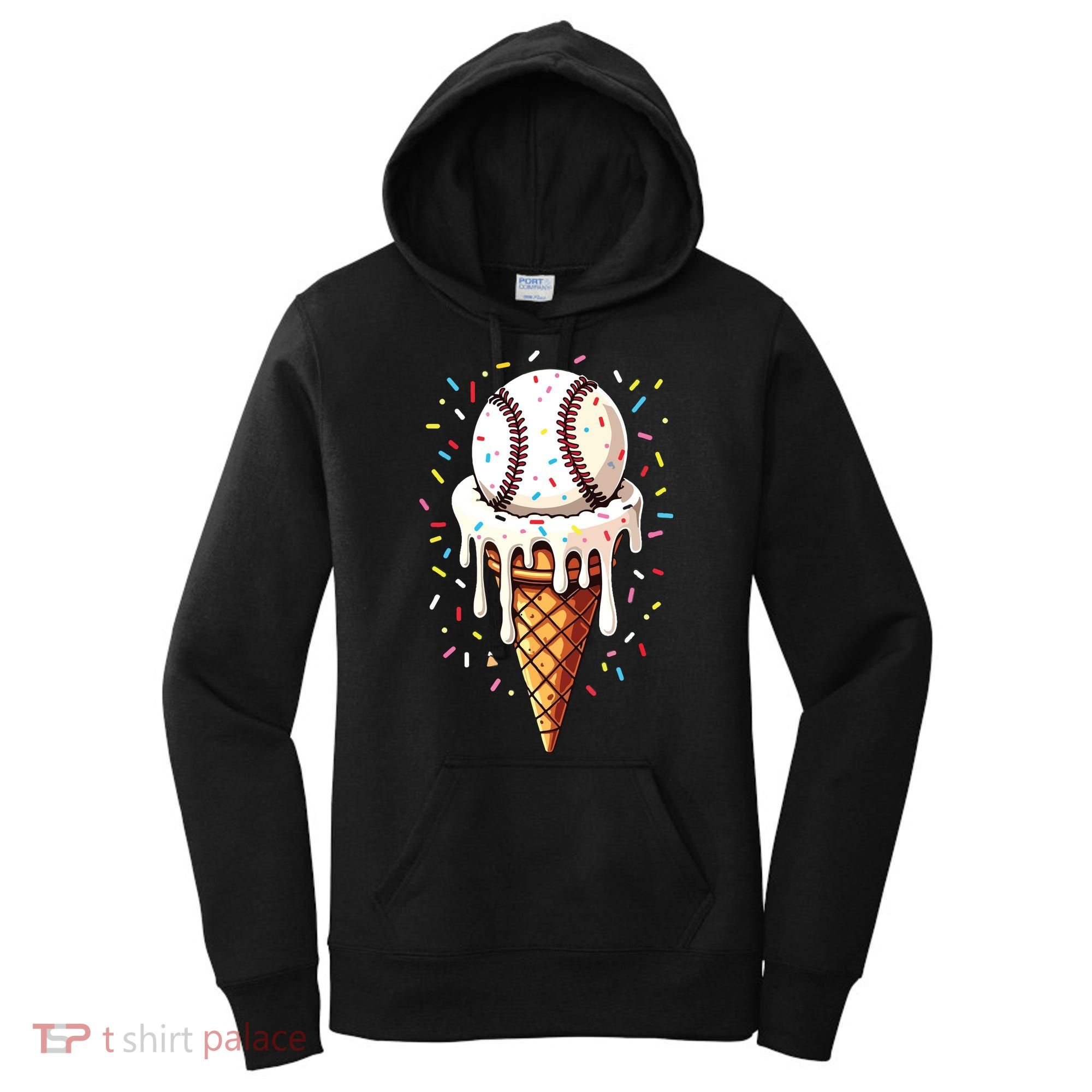 Baseball Drip Boy Ice Cream Cone Drip Baseball Women's Hoodie