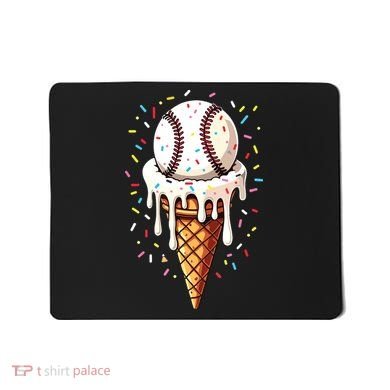 Baseball Drip Boy Ice Cream Cone Drip Baseball Mousepad