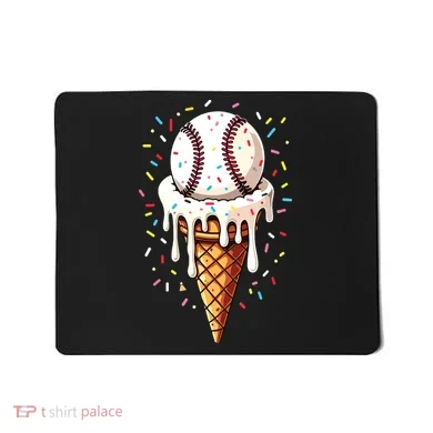 Baseball Drip Boy Ice Cream Cone Drip Baseball Mousepad