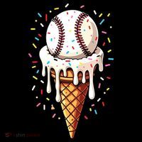 Baseball Drip Boy Ice Cream Cone Drip Baseball Mousepad thumb 1