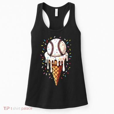 Baseball Drip Boy Ice Cream Cone Drip Baseball Women's Tank Top
