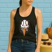 Baseball Drip Boy Ice Cream Cone Drip Baseball Women's Tank Top thumb 2