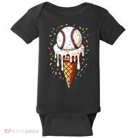Baseball Drip Boy Ice Cream Cone Drip Baseball Baby Bodysuit thumb 0