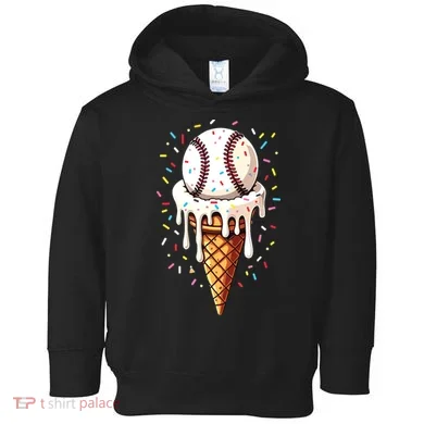 Baseball Drip Boy Ice Cream Cone Drip Baseball Toddler Hoodie