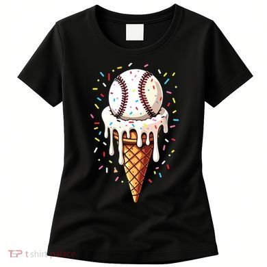 Baseball Drip Boy Ice Cream Cone Drip Baseball Women's T-Shirt
