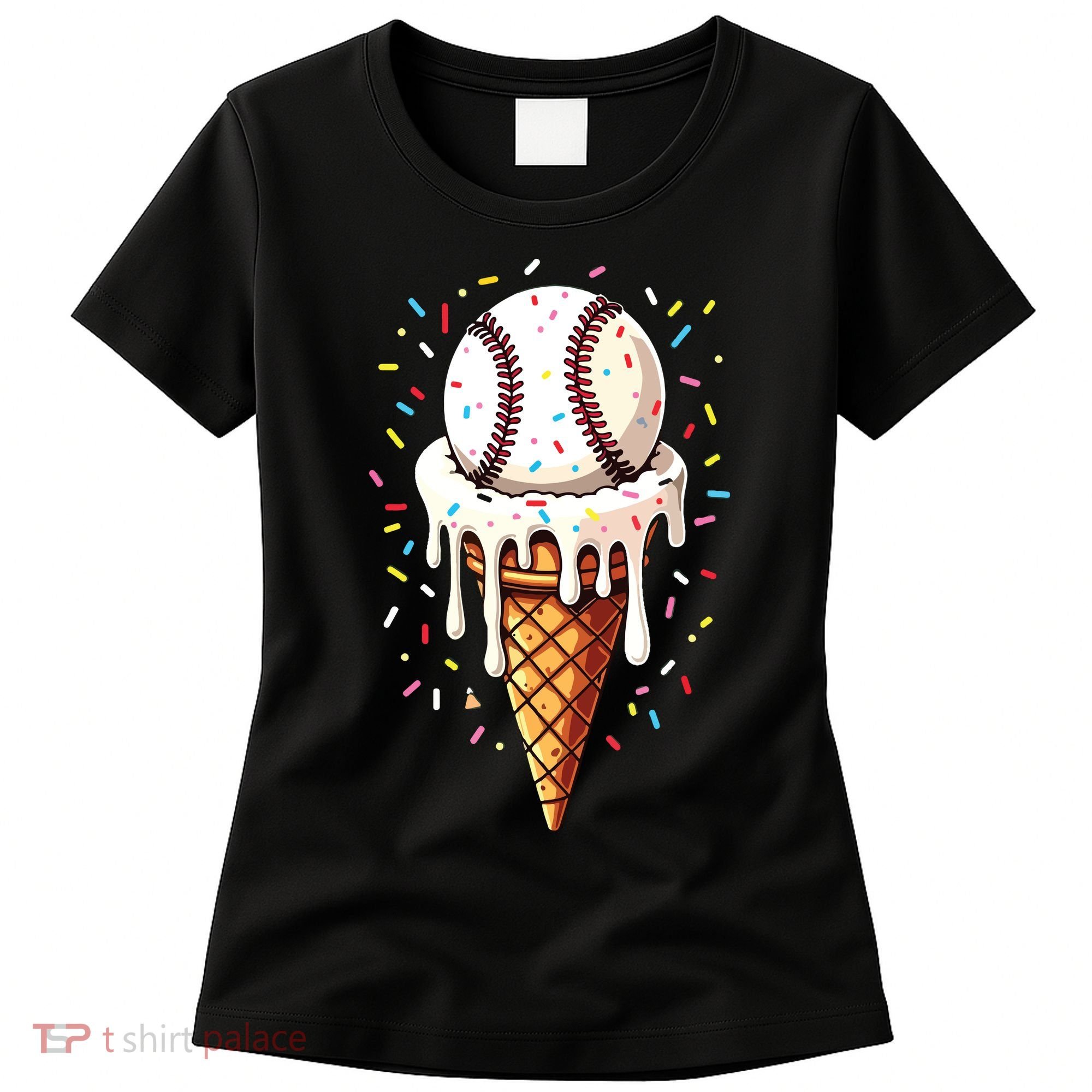 Baseball Drip Boy Ice Cream Cone Drip Baseball Women's T-Shirt