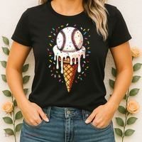 Baseball Drip Boy Ice Cream Cone Drip Baseball Women's T-Shirt thumb 2