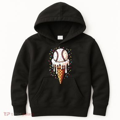 Baseball Drip Boy Ice Cream Cone Drip Baseball Kids Hoodie