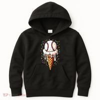 Baseball Drip Boy Ice Cream Cone Drip Baseball Kids Hoodie thumb 0