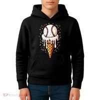 Baseball Drip Boy Ice Cream Cone Drip Baseball Kids Hoodie thumb 4