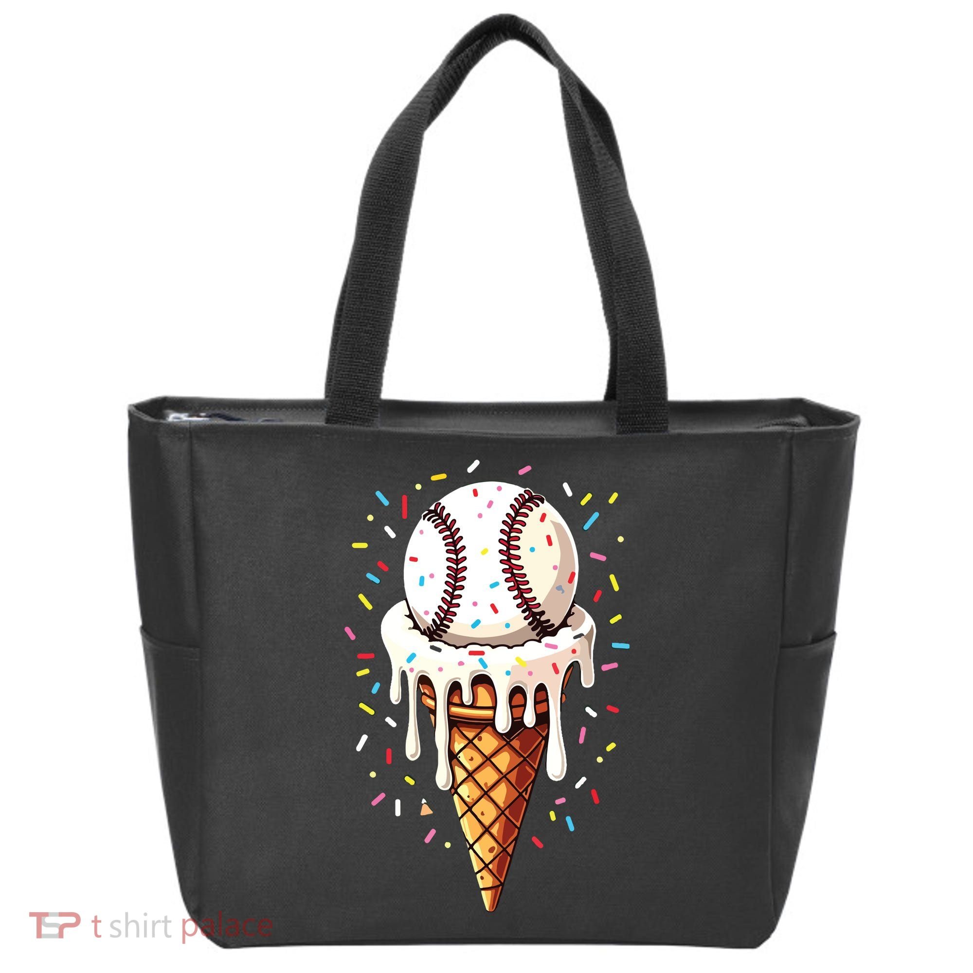 Baseball Drip Boy Ice Cream Cone Drip Baseball Tote Bag