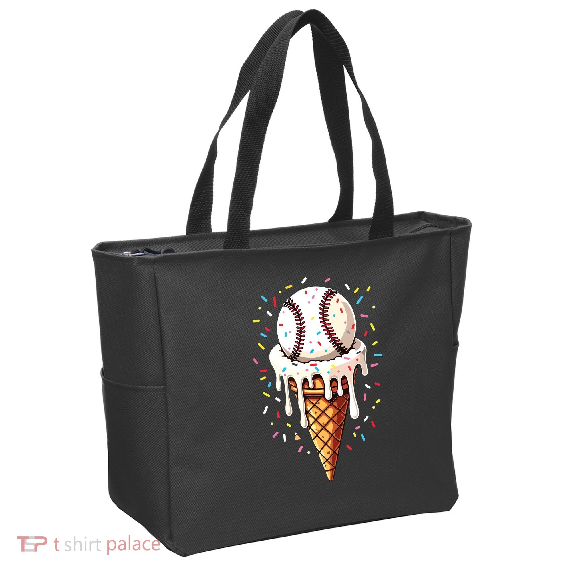 Baseball Drip Boy Ice Cream Cone Drip Baseball Tote Bag