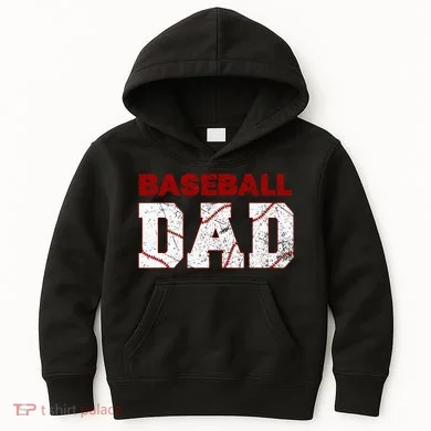 Baseball Dad Kids Hoodie