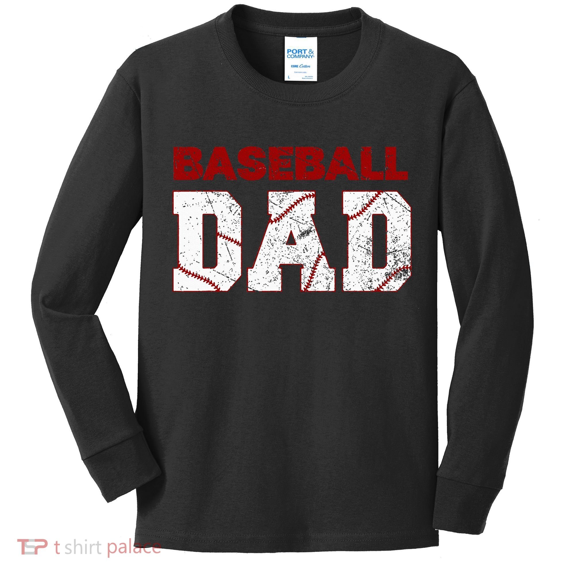 Baseball Dad Kids Long Sleeve Shirt
