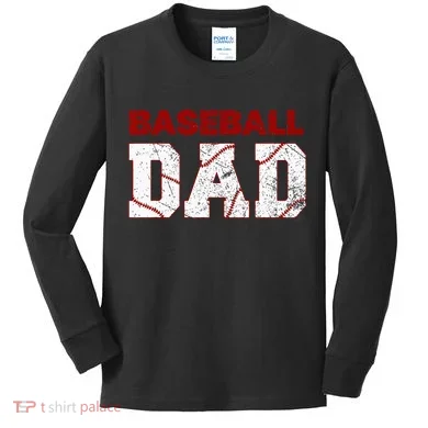 Baseball Dad Kids Long Sleeve Shirt