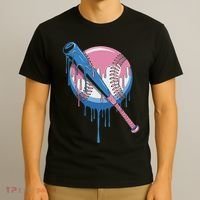 Baseball Drip Bat Softball And Baseball Sport Player T-Shirt thumb 3