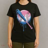 Baseball Drip Bat Softball And Baseball Sport Player T-Shirt thumb 4
