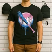 Baseball Drip Bat Softball And Baseball Sport Player T-Shirt thumb 6