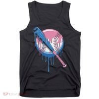 Baseball Drip Bat Softball And Baseball Sport Player Tank Top thumb 0