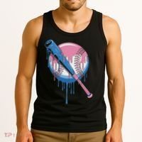 Baseball Drip Bat Softball And Baseball Sport Player Tank Top thumb 3