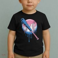 Baseball Drip Bat Softball And Baseball Sport Player Toddler T-Shirt thumb 2
