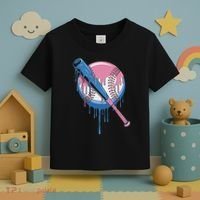 Baseball Drip Bat Softball And Baseball Sport Player Toddler T-Shirt thumb 3