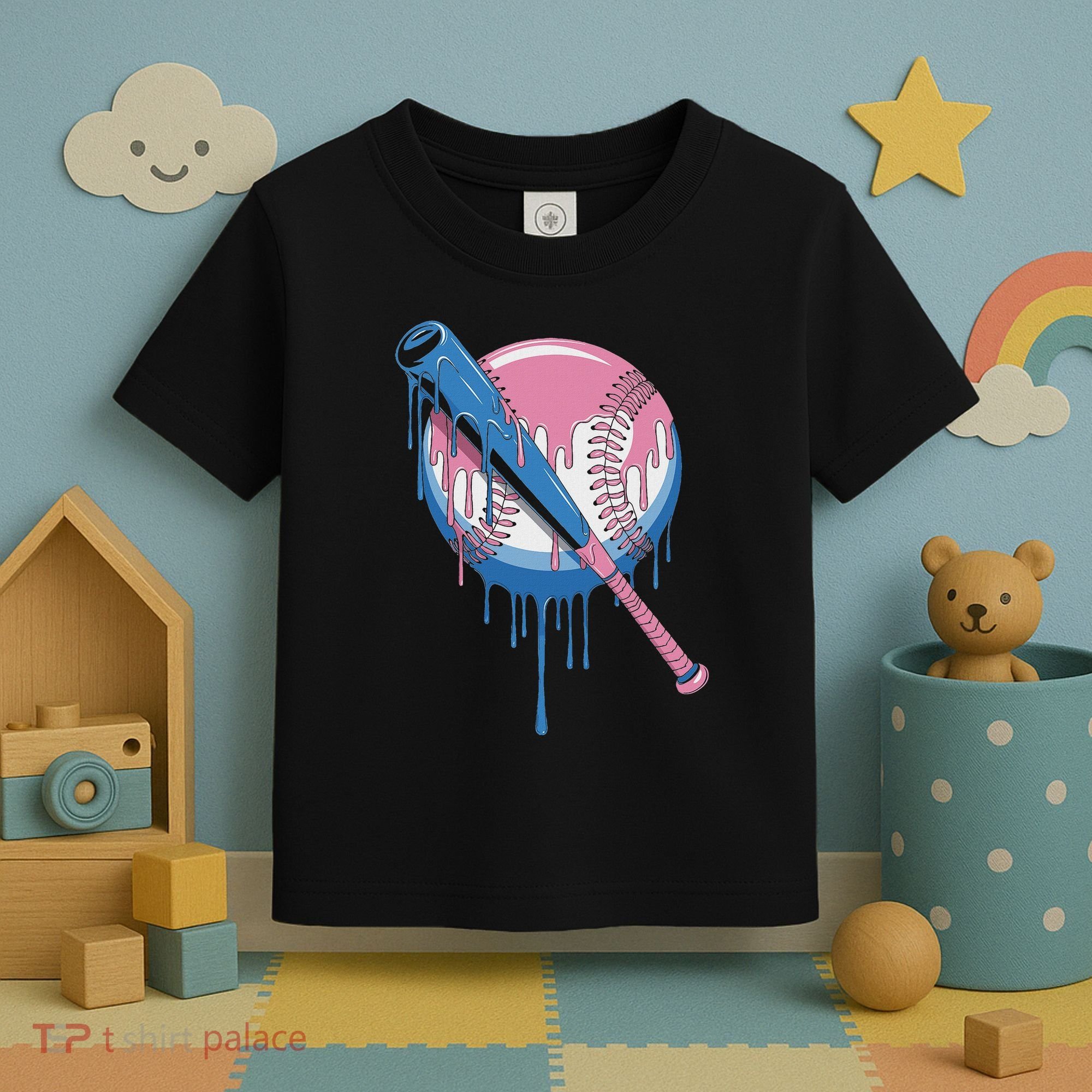 Baseball Drip Bat Softball And Baseball Sport Player Toddler T-Shirt