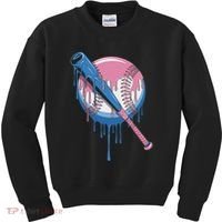 Baseball Drip Bat Softball And Baseball Sport Player Kids Sweatshirt thumb 0