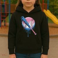 Baseball Drip Bat Softball And Baseball Sport Player Kids Hoodie thumb 3