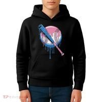 Baseball Drip Bat Softball And Baseball Sport Player Kids Hoodie thumb 4