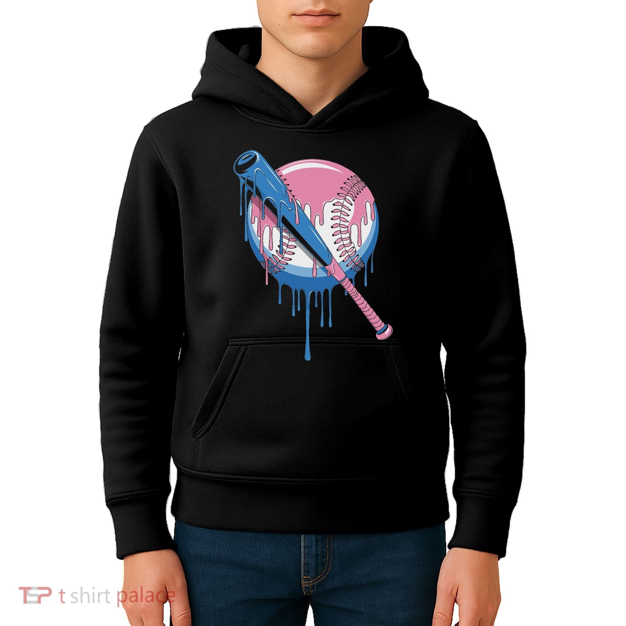 Baseball Drip Bat Softball And Baseball Sport Player Kids Hoodie