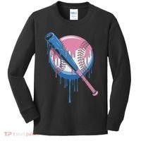 Baseball Drip Bat Softball And Baseball Sport Player Kids Long Sleeve Shirt thumb 0