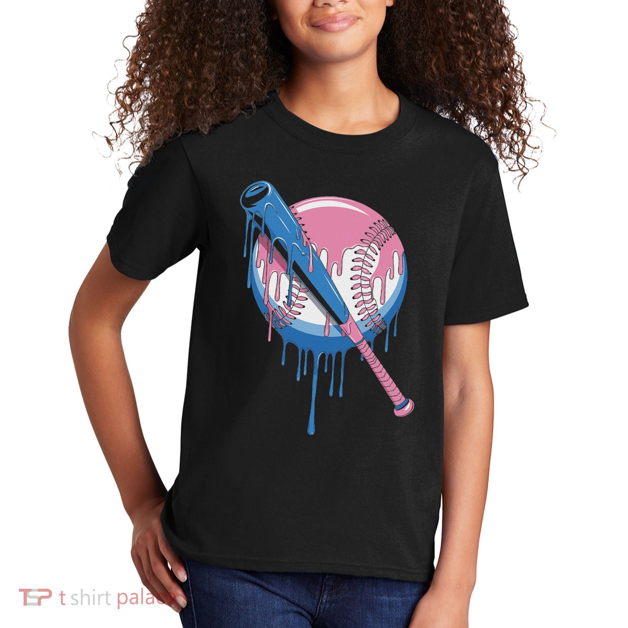 Baseball Drip Bat Softball And Baseball Sport Player Kids T-Shirt