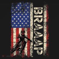 Braaap Dirt Bike Usa American Flag Motocross Biker Sweatshirt thumb 3