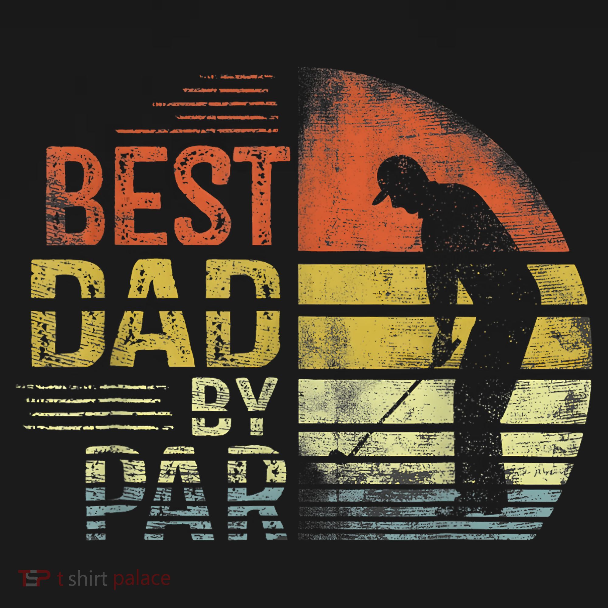 Best Dad By Par Retro Vintage Fathers Day Golf Lover Golfer T-Shirt