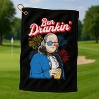 Ben Drankin’ Benjamin Drankin July 4th Ben Drankin Great Gift Golf Towel thumb 1