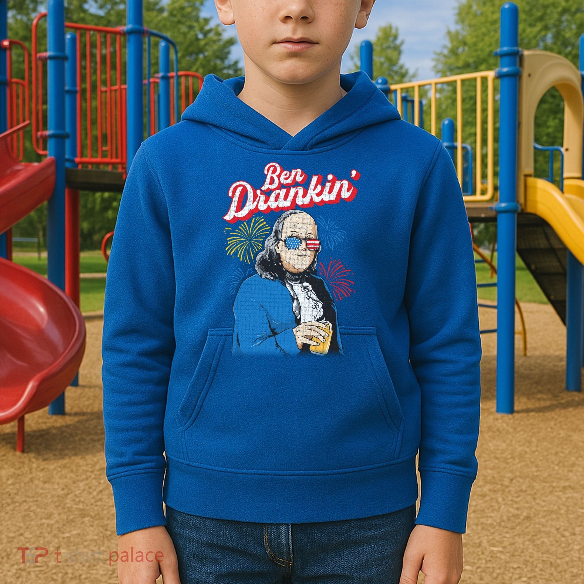 Ben Drankin’ Benjamin Drankin July 4th Ben Drankin Great Gift Kids Hoodie