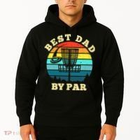 Best Dad By Par Disc Golf retro Frisbee Father's Day Hoodie thumb 2