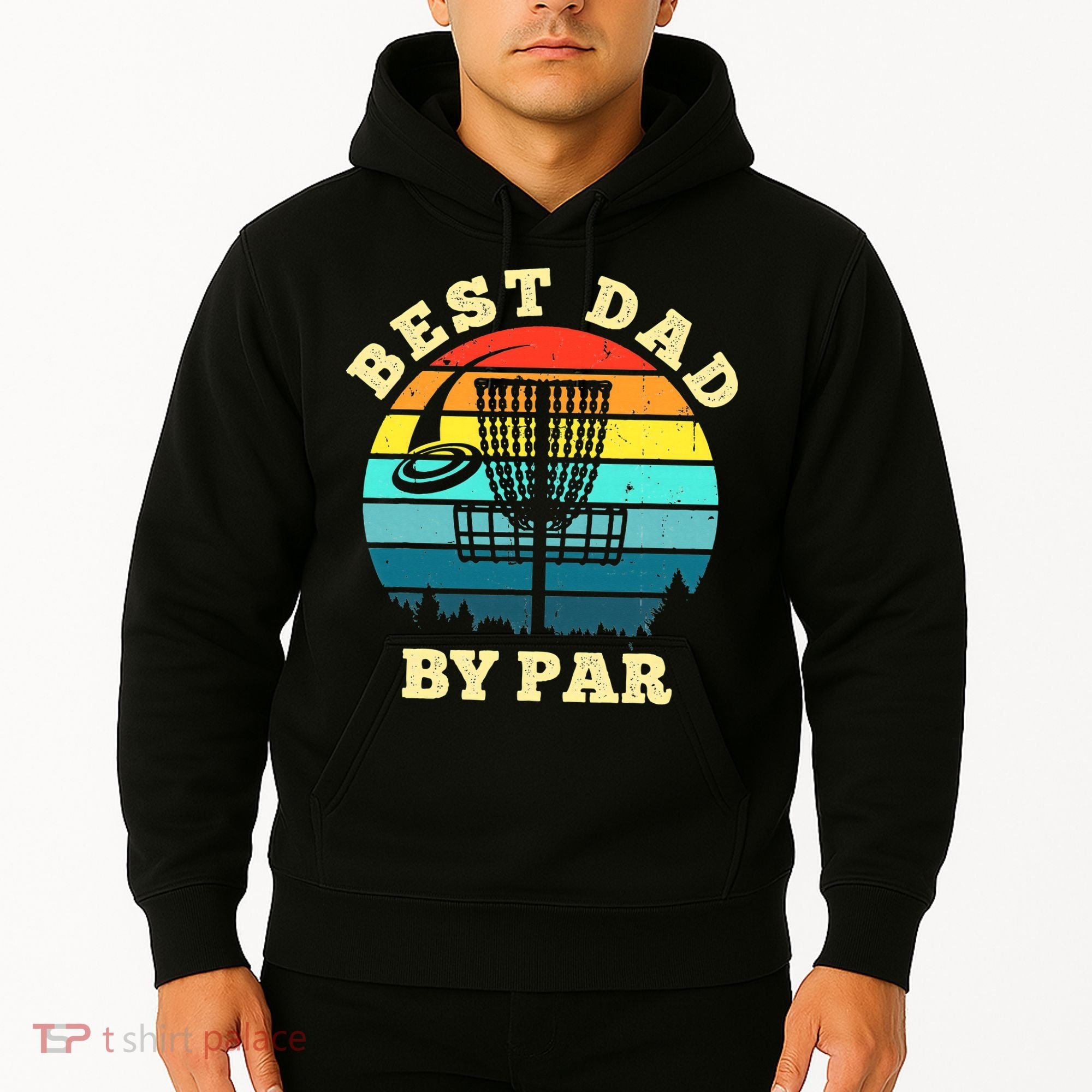 Best Dad By Par Disc Golf retro Frisbee Father's Day Hoodie