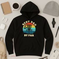Best Dad By Par Disc Golf retro Frisbee Father's Day Hoodie thumb 3